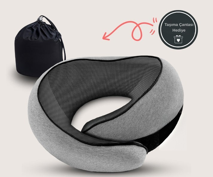 HugJour Seyahat Boyun Yastığı – Ortopedik, Ergonomik, Uçak Yolculuğu İçin Konfor Yastığı